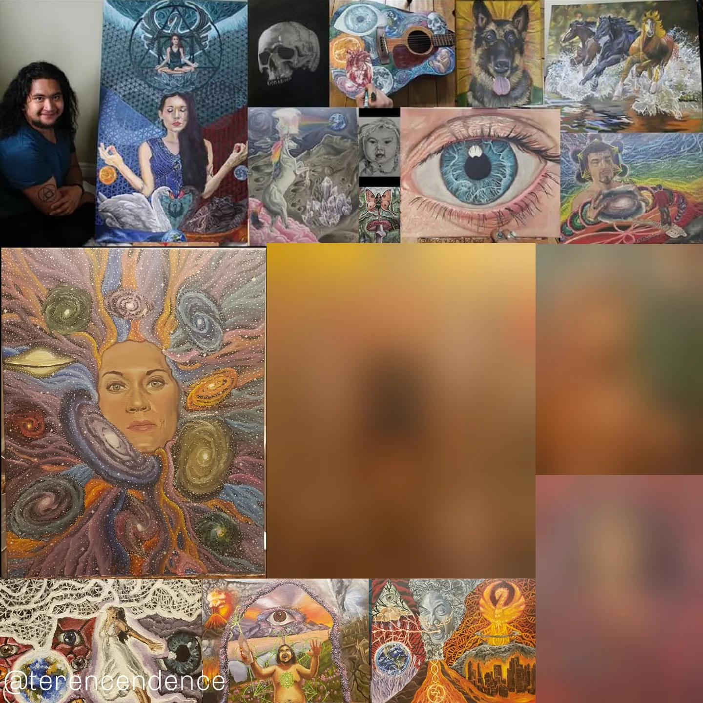 Collection of Terence's oil paintings (some contain artistic nudity)