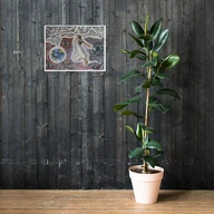 Seeing into the Aether | Collective Consciousness – Open Edition Print — 24″ × 18″ — on a dark wooden wall