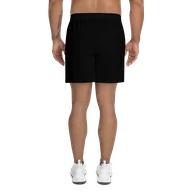 TSK Unisex Athletic Long Shorts — back view on model
