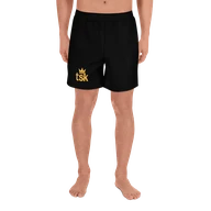 TSK Unisex Athletic Long Shorts — front view on model