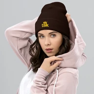 TSK Cuffed Beanie — Brown — Woman Pink