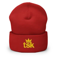 TSK Cuffed Beanie — Red — Plain Beanie