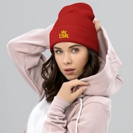 TSK Cuffed Beanie — Red — Woman Pink