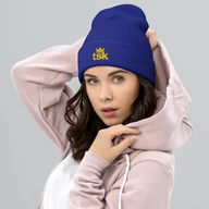 TSK Cuffed Beanie — Royal — Woman Pink