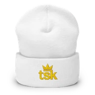 TSK Cuffed Beanie — White — Plain Beanie