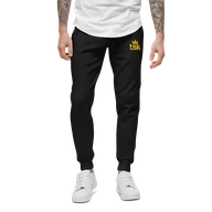 TSK Unisex Fleece Sweatpants — Black — Front close-up