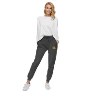 TSK Unisex Fleece Sweatpants — Charcoal Heather — Woman front