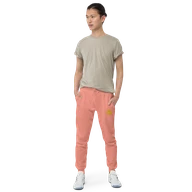 TSK Unisex Fleece Sweatpants — Dusty Rose — Man front