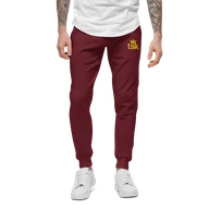 TSK Unisex Fleece Sweatpants — Maroon — Front close-up