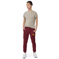 TSK Unisex Fleece Sweatpants — Maroon — Man front