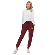 TSK Unisex Fleece Sweatpants — Maroon — Woman front