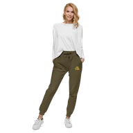 TSK Unisex Fleece Sweatpants — Military Green — Woman front
