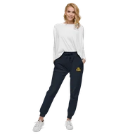 TSK Unisex Fleece Sweatpants — Navy Blazer — Woman front