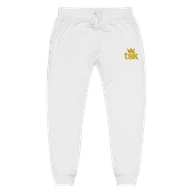 TSK Unisex Fleece Sweatpants — White — Plain front