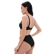 TSK High-waisted Bikini — left back view on model