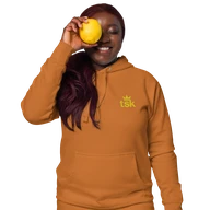 TSK Logo Unisex Premium Hoodie — Adobe — Lifestyle front