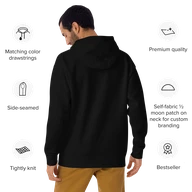 TSK Logo Unisex Premium Hoodie — Black — Back