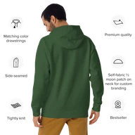 TSK Logo Unisex Premium Hoodie — Forest Green — Back