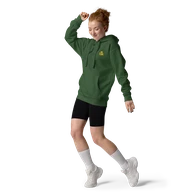 TSK Logo Unisex Premium Hoodie — Forest Green — Woman front