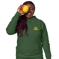 TSK Logo Unisex Premium Hoodie — Forest Green — Lifestyle front