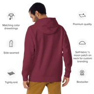 TSK Logo Unisex Premium Hoodie — Maroon — Back