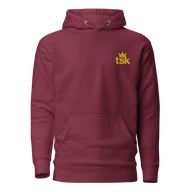 TSK Logo Unisex Premium Hoodie — Maroon — Plain front