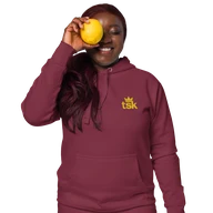 TSK Logo Unisex Premium Hoodie — Maroon — Lifestyle front