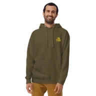 TSK Logo Unisex Premium Hoodie — Military Green — Man front