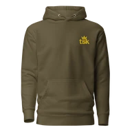 TSK Logo Unisex Premium Hoodie — Military Green — Plain front