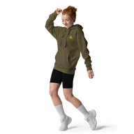 TSK Logo Unisex Premium Hoodie — Military Green — Woman front