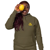 TSK Logo Unisex Premium Hoodie — Military Green — Lifestyle front