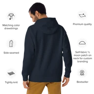 TSK Logo Unisex Premium Hoodie — Navy Blazer — Back