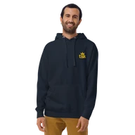 TSK Logo Unisex Premium Hoodie — Navy Blazer — Man front