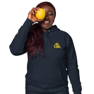 TSK Logo Unisex Premium Hoodie — Navy Blazer — Lifestyle front