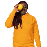 TSK Logo Unisex Premium Hoodie — Team Gold — Lifestyle front