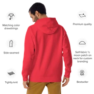 TSK Logo Unisex Premium Hoodie — Team Red — Back
