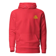 TSK Logo Unisex Premium Hoodie — Team Red — Plain front