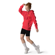 TSK Logo Unisex Premium Hoodie — Team Red — Woman front