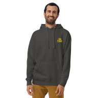 TSK Logo Unisex Premium Hoodie — Vintage Black — Man front