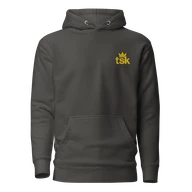 TSK Logo Unisex Premium Hoodie — Vintage Black — Plain front
