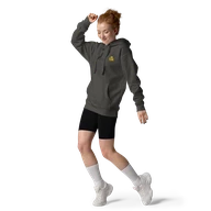TSK Logo Unisex Premium Hoodie — Vintage Black — Woman front