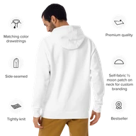 TSK Logo Unisex Premium Hoodie — White — Back