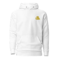 TSK Logo Unisex Premium Hoodie — White — Plain front