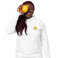 TSK Logo Unisex Premium Hoodie — White — Lifestyle front