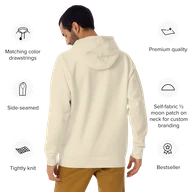 TSK Logo Unisex Premium Hoodie — Bone — Back