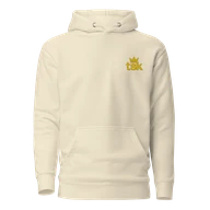 TSK Logo Unisex Premium Hoodie — Bone — Plain front