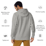 TSK Logo Unisex Premium Hoodie — Carbon Grey — Back