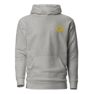 TSK Logo Unisex Premium Hoodie — Carbon Grey — Plain front