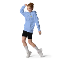 TSK Logo Unisex Premium Hoodie — Carolina Blue — Woman front