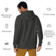 TSK Logo Unisex Premium Hoodie — Charcoal Heather — Back